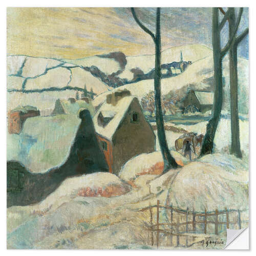 Sticker mural Village sous la neige, 1894