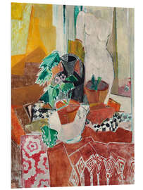 Quadro em PVC Still life with fringed quilt, flower pots and torso, 1939/1940