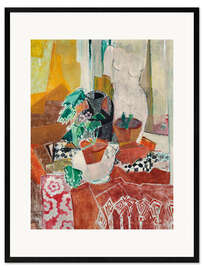 Stampa artistica con cornice Still life with fringed quilt, flower pots and torso, 1939/1940