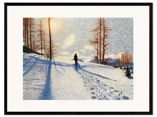 Impression artistique encadrée Snowfall in the Alps