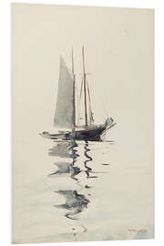 Foam board print Two-masted Schooner with Dory