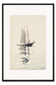 Gerahmter Kunstdruck Zweimastschoner mit Vorschiff, 1894