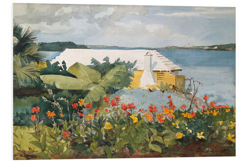 Bilde på skumplate Flower Garden and Bungalow, Bermuda, 1899