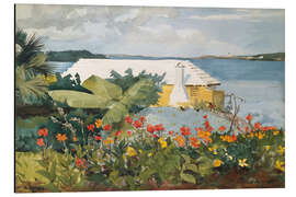 Magnettafel Blumengarten und Bungalow, Bermuda, 1899