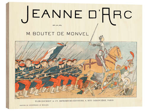 Tableau en bois Joan of Arc at the head of the army, 1896