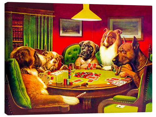 Lerretsbilde Dog Poker – "Is the St. Bernard bluffing?", 1903