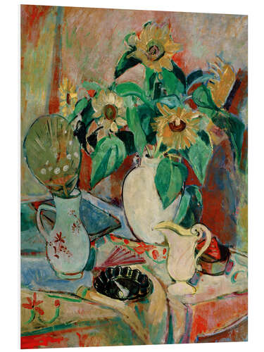 Tableau en PVC Still life with sunflowers, around 1920