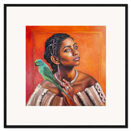 Innrammet kunsttrykk Raudha Con Pappagallo Orange