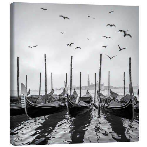 Stampa su tela Gondolas in Venice