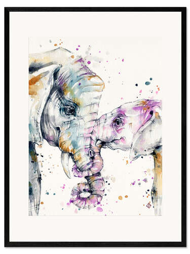 Framed art print That type of Love (elephants)
