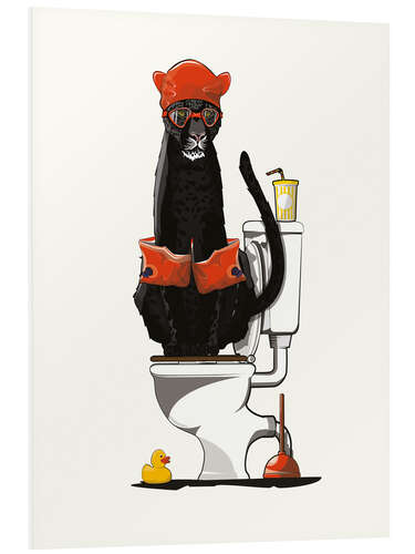 PVC-taulu Black Panther on the Toilet