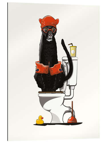 Gallery print Black Panther on the Toilet