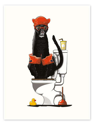 Poster Black Panther on the Toilet