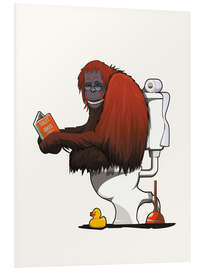 Quadro em PVC Orangutan on the Toilet