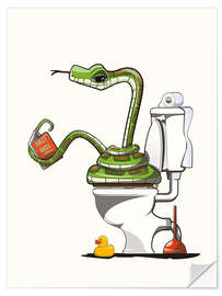 Wall sticker Snake on the toilet in the Bathroom