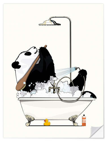 Sticker mural Giant Panda Bear in the Bath