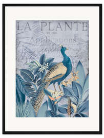 Gerahmter Kunstdruck Pfau in den Tropen