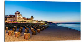 Aluminiumsbilde Seaside resort of Binz on the island of Ruegen in the evening