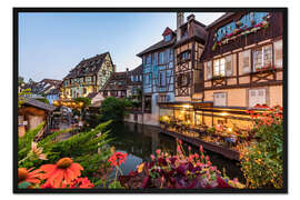 Gerahmter Kunstdruck La Petite Venise in Colmar im Elsass, Frankreich