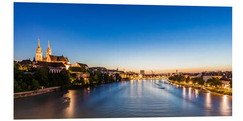 Foam board print Basel in Switzerland in the evening