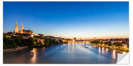 Naklejka na ścianę Basel in Switzerland in the evening