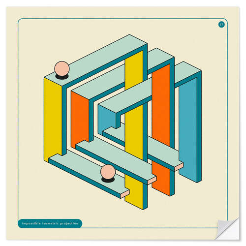 Selvklebende plakat Impossible Geometry I