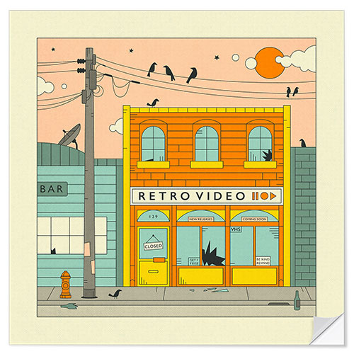 Selvklebende plakat The Video Store