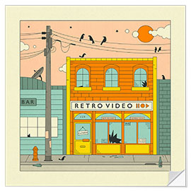 Selvklebende plakat The Video Store