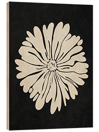 Quadro de madeira Abstract beige flower