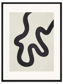 Gerahmter Kunstdruck Minimalistische schwarze Linienkunst