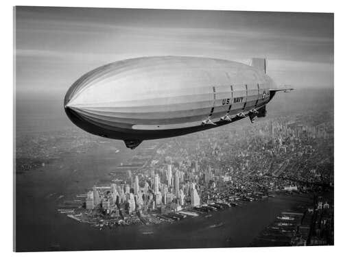 Acrylglas print Historic New York: Airship over Manhattan, 1933