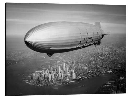 Aluminiumsbilde Historic New York: Airship over Manhattan, 1933