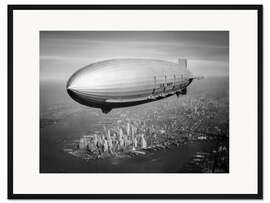 Gerahmter Kunstdruck Historisches New York: Luftschiff über Manhattan, 1933
