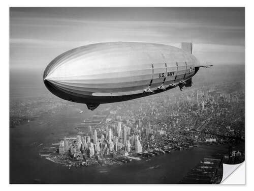 Vinilo para la pared Historic New York: Airship over Manhattan, 1933