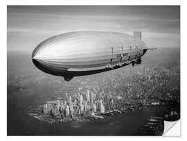 Självhäftande poster Historic New York: Airship over Manhattan, 1933