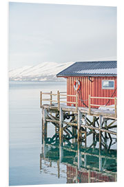 Foam board print Red Cabin in Norway