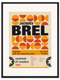 Gerahmter Kunstdruck Jacques Brel Concert Poster