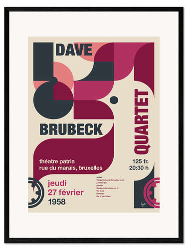 Impression artistique encadrée Dave Brubeck Quartet