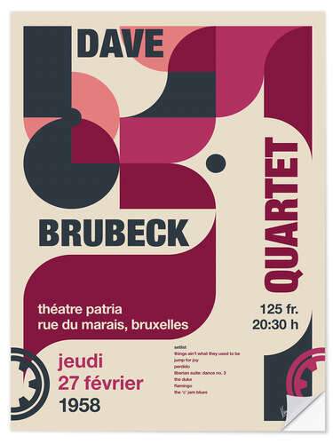 Självhäftande poster Dave Brubeck Quartet