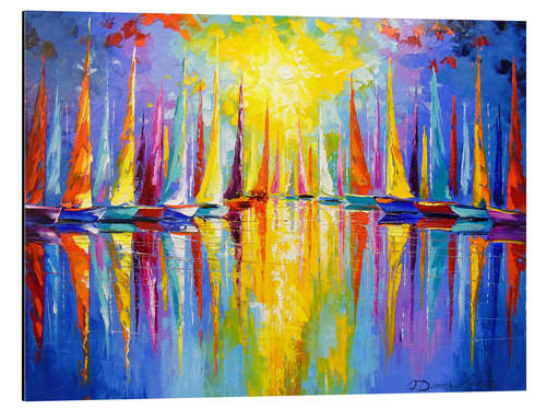 Tableau en aluminium Rainbow sailboats