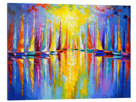 Quadro em plexi-alumínio Rainbow sailboats