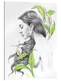 Quadro em plexi-alumínio Peace Lily - Woman with flowers