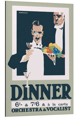 Aluminium print Advertisement for Dinner, Orchestra and Vocalist