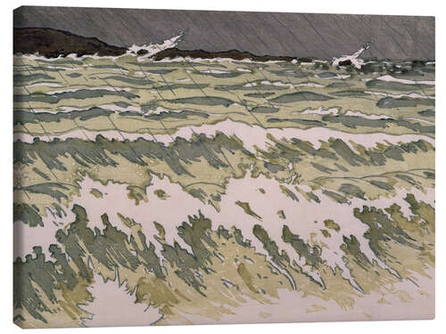 Canvas print Rain on the Sea
