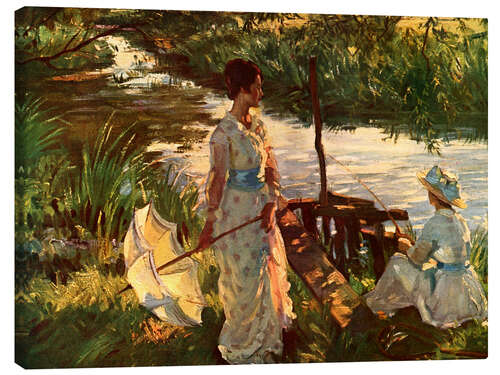 Canvas-taulu Fishing, Book Plate, ca. 1910
