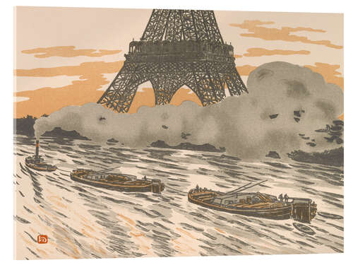 Obraz na szkle akrylowym The Barges from the Thirty-six Views of the Eiffel Tower, 1902