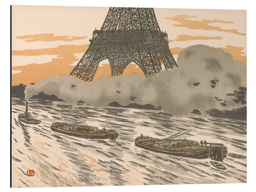 Aluminium print The Barges from the Thirty-six Views of the Eiffel Tower, 1902