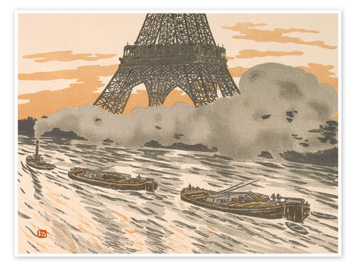 Plakat The Barges from the Thirty-six Views of the Eiffel Tower, 1902