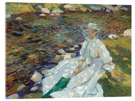 Acrylic print Jane Emmet de Glehn by a Stream, Val d&#039;Aosta