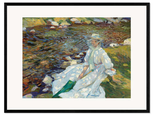 Gerahmter Kunstdruck Jane Emmet de Glehn an einem Bach, Val d'Aosta
